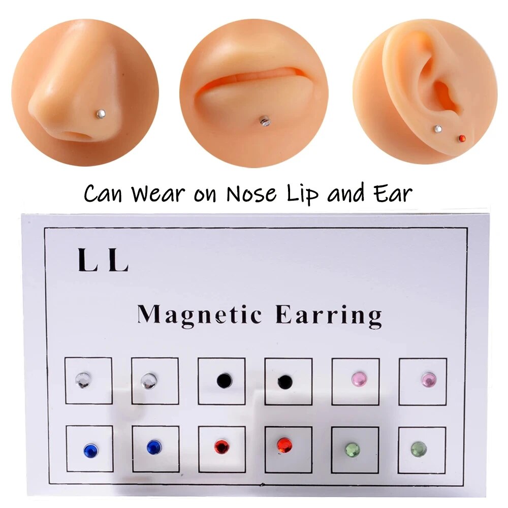 Body Jewelry Ear Piercing - 12 шт./карта поддельный дерьмо без пирсинга