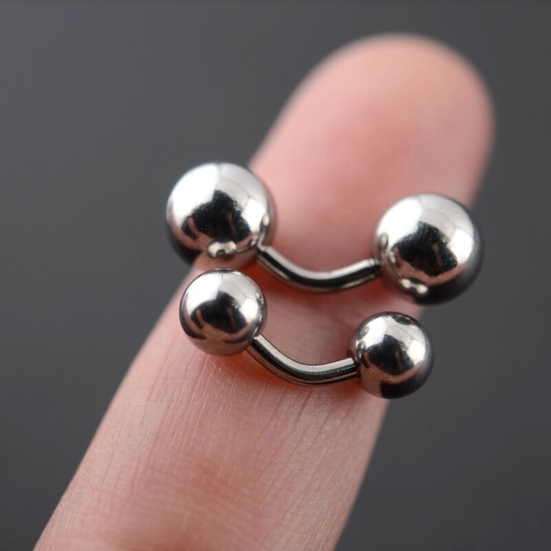 Body Jewelry Vch - 1 шт., большой шар, 316L, изогнутая