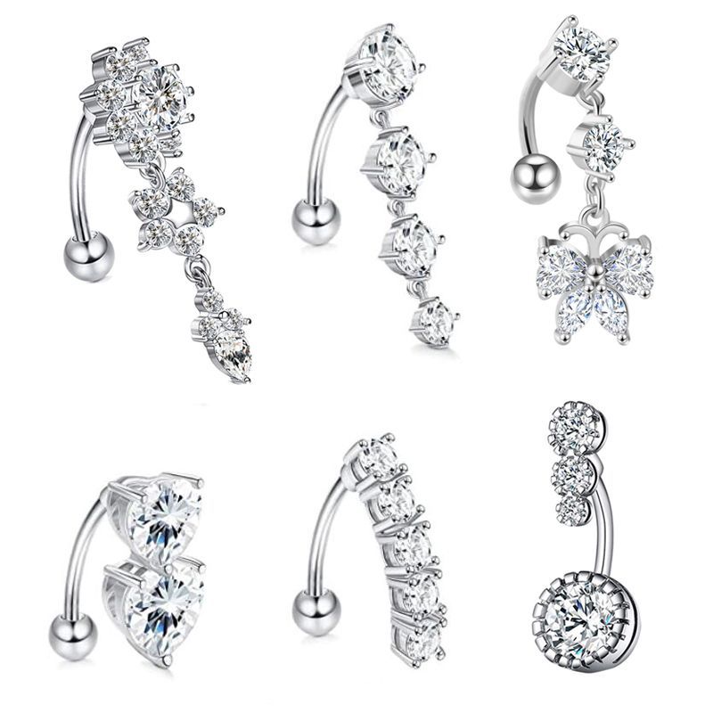 Body Jewelry Surgical Steel - Кольцо для пирсинга пупка с подвеской,