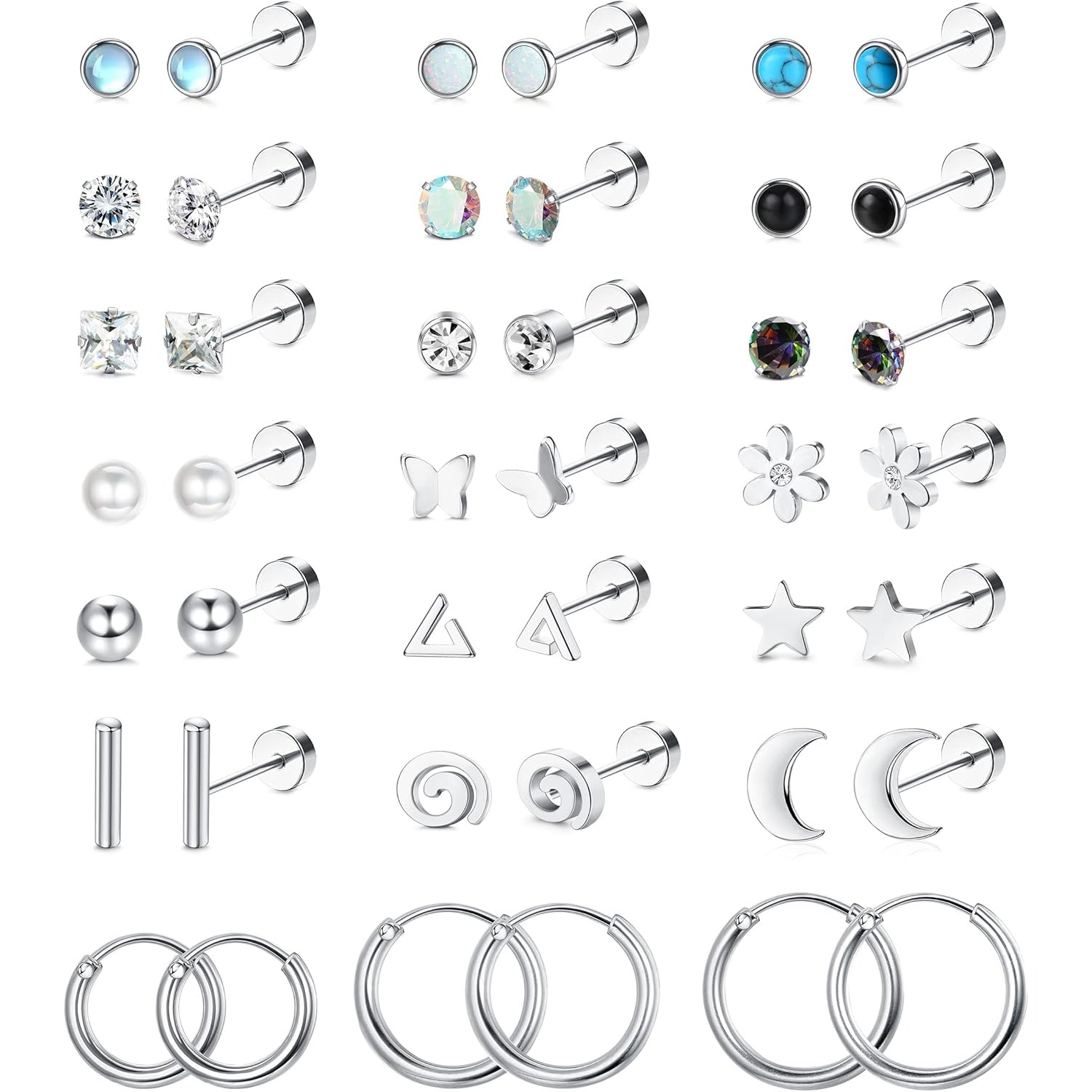 Body Jewelry Surgical Steel - FASACCO 1 пара хирургических стальных серег