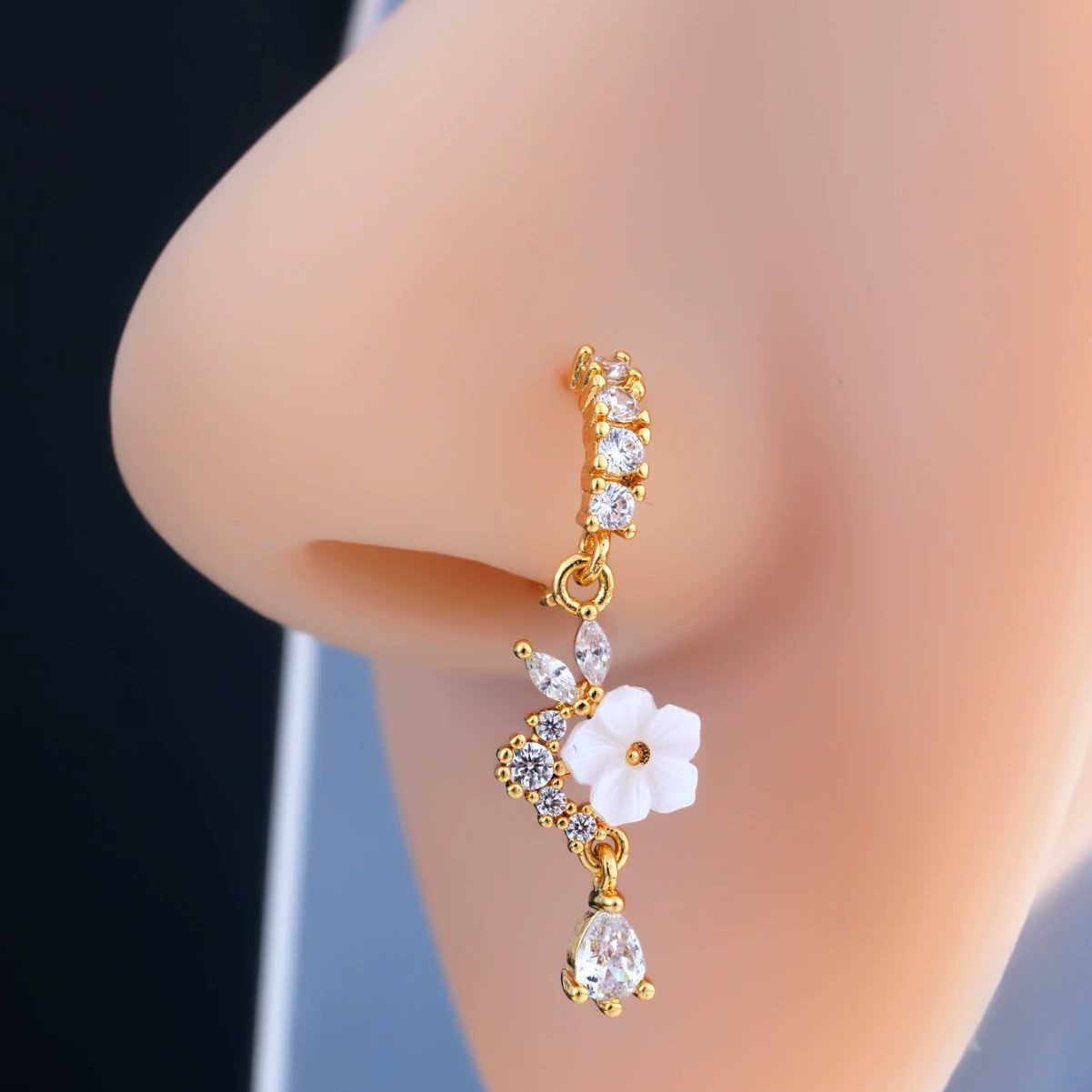 Золотое кольцо для носа с подв – обзор и цена Body Jewelry Surgical Steel