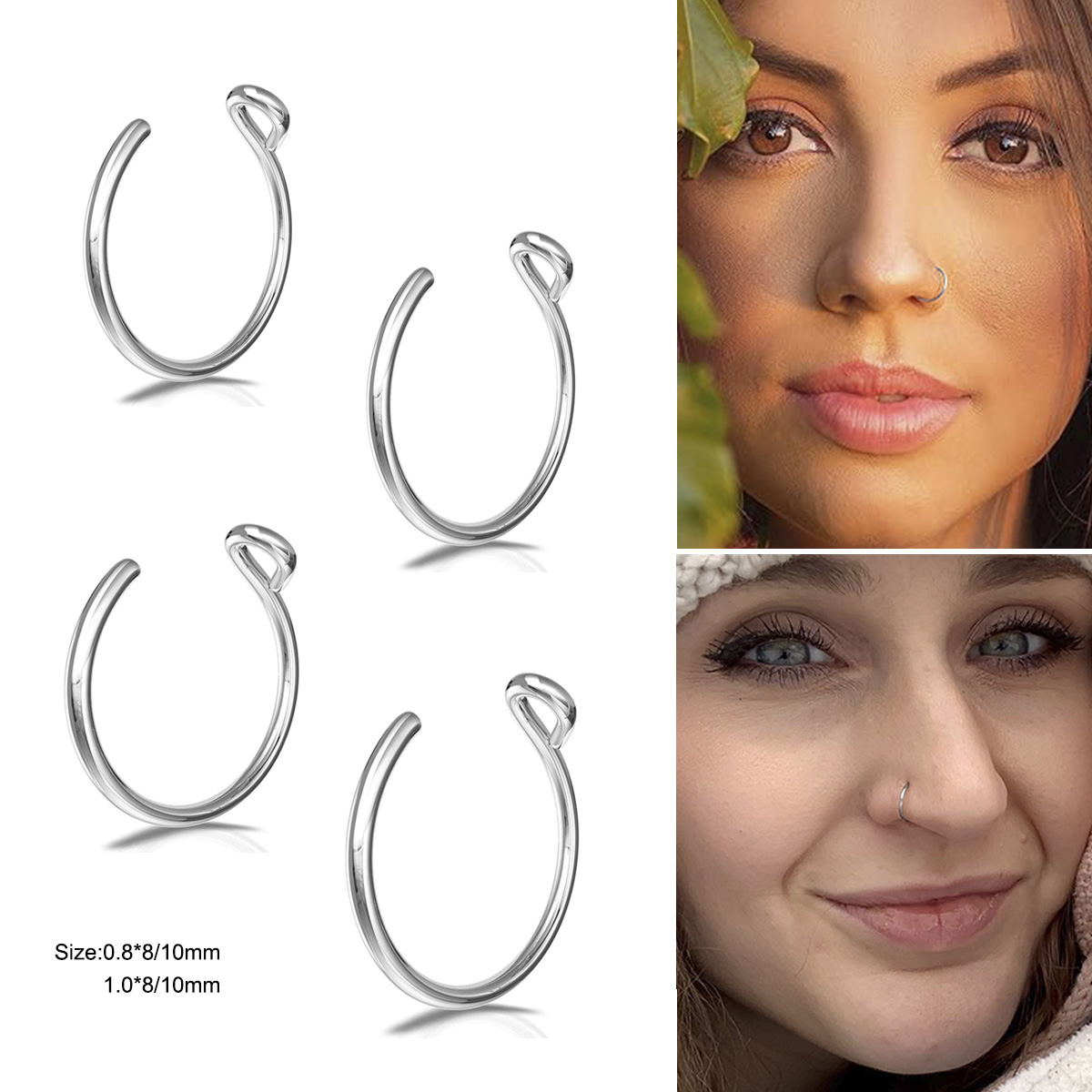 2 шт. кольца для носа из нержа – обзор и цена Body Jewelry Metal Types