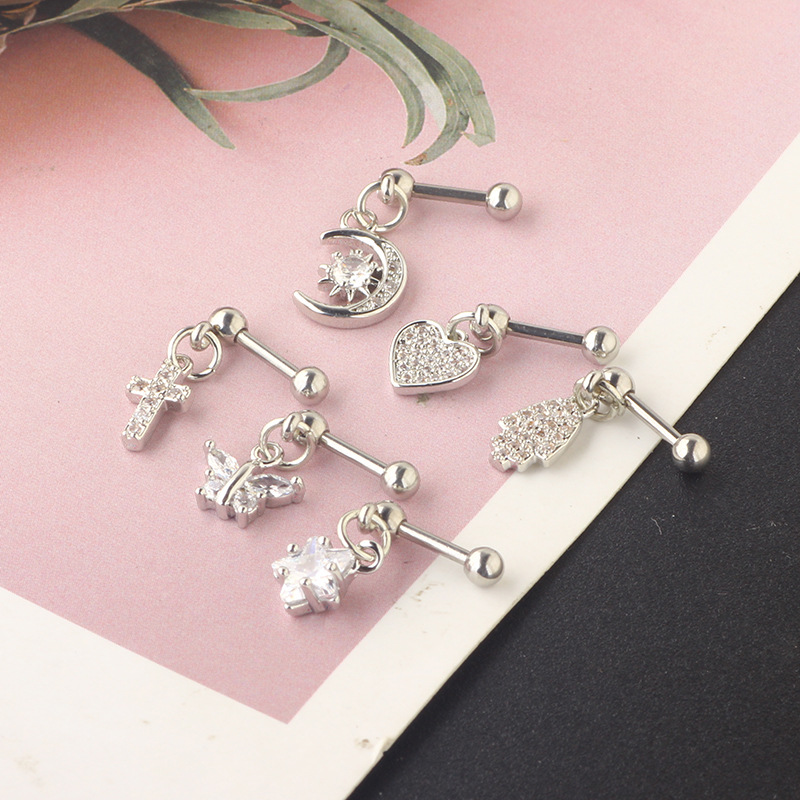 Серьга-гвоздик в виде Луны и х – обзор и цена Body Jewelry Surgical Steel