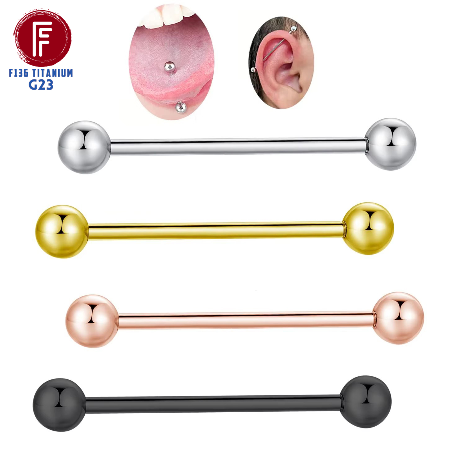 ASTM F136 Титановые шарики для – обзор и цена Tongue Barbell Straight