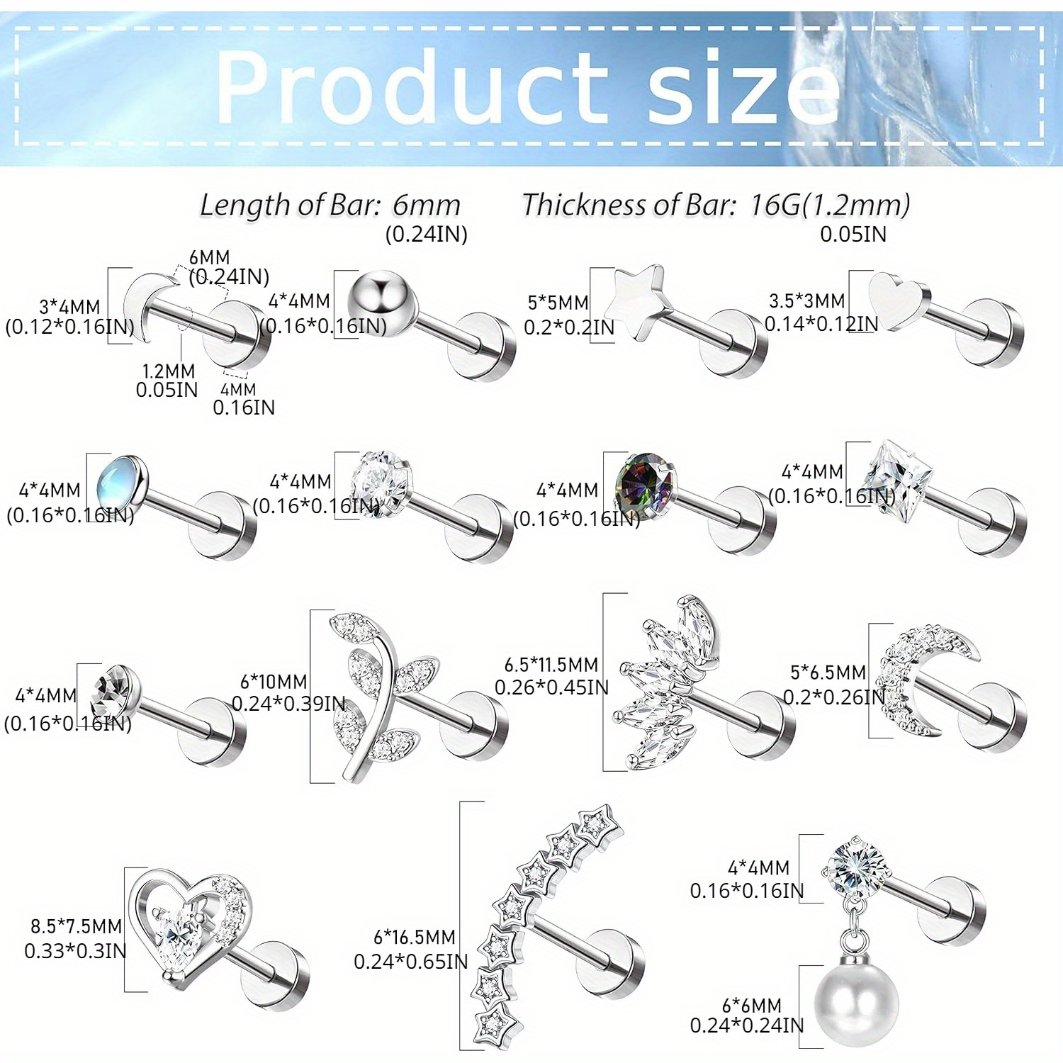 Drperfect серьги-гвоздики из н – обзор и цена Body Jewelry Surgical Steel