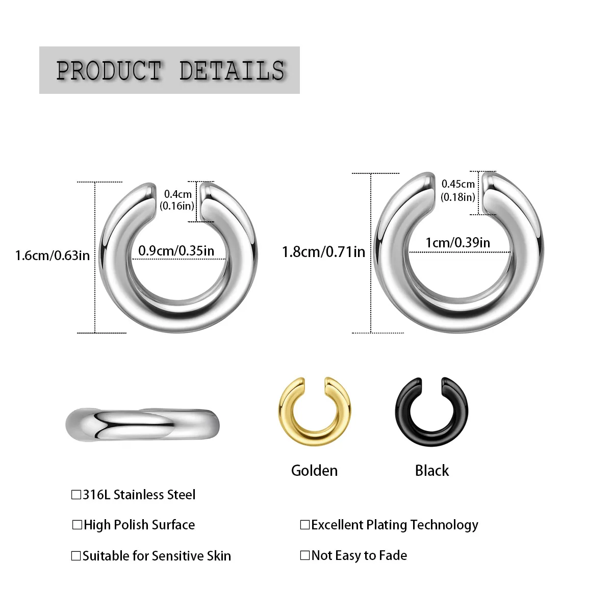 1 шт. Имитация пирсинга: C-обр – обзор и цена Body Jewelry Ear Piercing